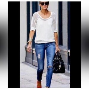 AG ADRIANO GOLDSCHMIED THE LEGGINGS Super Skinny distressed jeans size 27